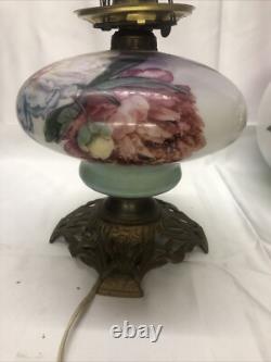 Antique QUEEN ANNE No 2 Gone With the Wind Style Oil Lamp Converted To Electric