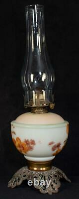 Antique Queen Anne Oil Lamp Hand Painted