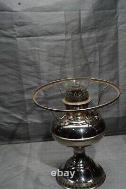 Antique RAYO Model Feb. 28.05 Tabletop Oil Lamp With Chimney and White Shade