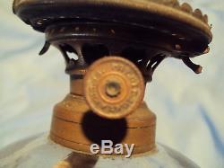 Antique RIPLEY 1867-68 patent WHALE OIL wedding LAMP with 2 FINGER HANDLES pontil