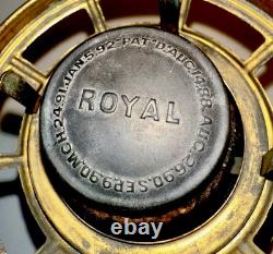 Antique ROYAL Brass Kerosene Lamp Font Drop In 5 with Burner, Wick, Shade Holder