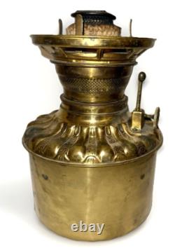 Antique ROYAL Brass Kerosene Lamp Font Drop In 5 with Burner, Wick, Shade Holder