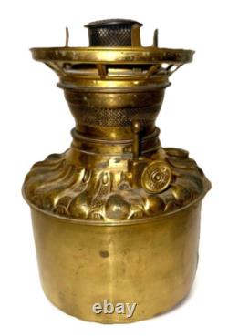 Antique ROYAL Brass Kerosene Lamp Font Drop In 5 with Burner, Wick, Shade Holder
