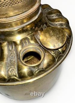 Antique ROYAL Brass Kerosene Lamp Font Drop In 5 with Burner, Wick, Shade Holder