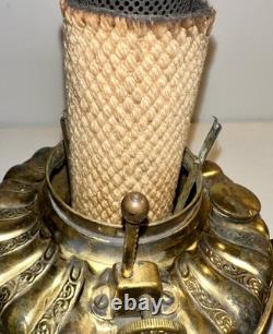 Antique ROYAL Brass Kerosene Lamp Font Drop In 5 with Burner, Wick, Shade Holder