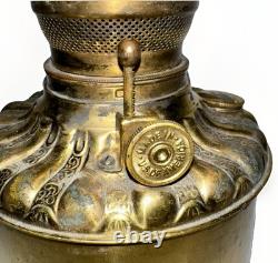 Antique ROYAL Brass Kerosene Lamp Font Drop In 5 with Burner, Wick, Shade Holder