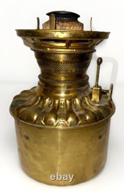 Antique ROYAL Brass Kerosene Lamp Font Drop In 5 with Burner, Wick, Shade Holder