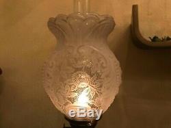 Antique Rare German Majolica Oil Kerosene Lamp