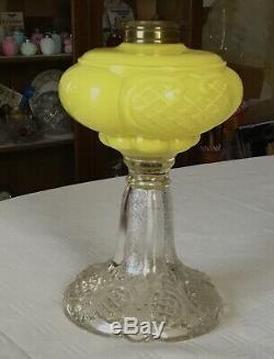 Antique Rare Yellow Cased Prince Edward Kerosene Oil Lamp Consolidated 1890's