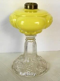 Antique Rare Yellow Cased Prince Edward Kerosene Oil Lamp Consolidated 1890's