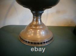 Antique Rayo Brass Oil Lamp Green Glass Shade