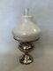 Antique Rayo Nickel Plated Oil Lamp withOpal Glass Shade, 21 Tall, 11 1/2 Wide