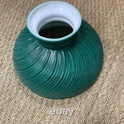 Antique Rayo Oil Kerosene Lamp Green Cased Glass Shade Center Draft Wick. V280