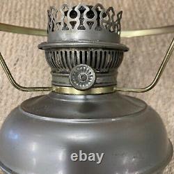 Antique Rayo Oil Kerosene Lamp Green Cased Glass Shade Center Draft Wick. V280