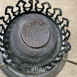 Antique Rayo Oil Kerosene Lamp Green Cased Glass Shade Center Draft Wick. V280