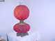 Antique Red Satin Glass Gone With The Wind Lamp Original Oil, 1890's Fabulous
