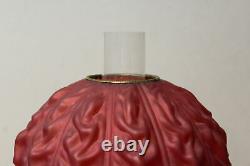 Antique Red Satin Glass Gone with the Wind Oil Lamp