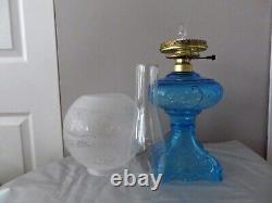 Antique Replica B&P Blue Electric Oil Lamp NIB