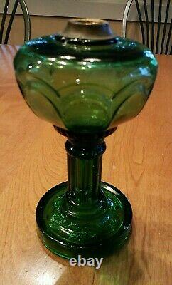 Antique Riverside Emerald Green Oil Kerosene Lamp 1890's