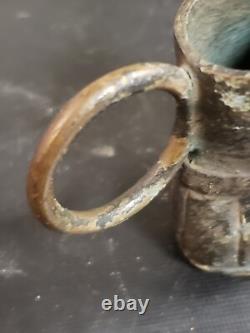 Antique Roman Foot Oil Lamp Rush Lamp Miniature