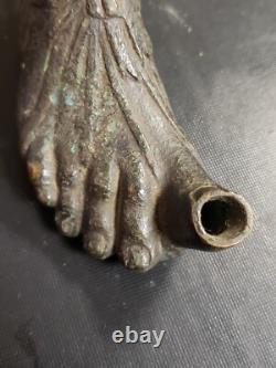 Antique Roman Foot Oil Lamp Rush Lamp Miniature