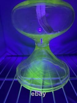 Antique Rose Pink Manganese Glass Oil Lamp WithFloral Etched Glass Chimney 17.5