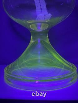 Antique Rose Pink Manganese Glass Oil Lamp WithFloral Etched Glass Chimney 17.5