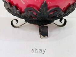Antique Royal Parlor Hand Painted Gone with the Wind Oil Lamp Non-Converted Red