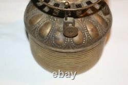 Antique Royal Victorian Brass Gone with Wind Oil Lamp Painted Glass Flowers USA