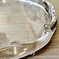 Antique Sandwich Glass Free-Blown Globe Font Glass Petticoat Oil Lamp with Rigaree