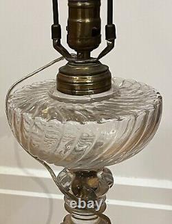 Antique Sandwich Glass Lamp Handblown, Converted 19th century