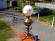 Antique Shabby Chic Brass & Wrought Iron Base Electrified Electric Oil Lamp