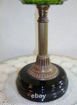 Antique Sheffield Pedestal Art Glass Oil Lamp ca. 1800's