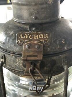 Antique Ship Lamp Anchor DL Oil Burner 1930s Nautical Maritime 1920s Vintage Old