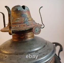 Antique Sirius B. B Co Ornate Copper Metal Oil Lamp Floral, Victorian, Beautiful