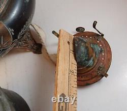 Antique Sirius B. B Co Ornate Copper Metal Oil Lamp Floral, Victorian, Beautiful