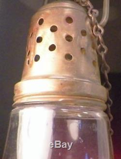 Antique Skater's Lantern Oil Lamp Light Skating Pat. April 1864 Brass Glass #1