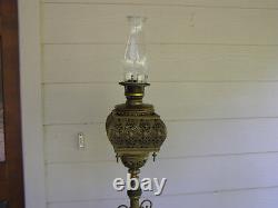 Antique Solid Brass Extension Piano Oil Lamp