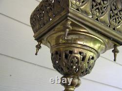 Antique Solid Brass Extension Piano Oil Lamp