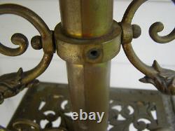 Antique Solid Brass Extension Piano Oil Lamp