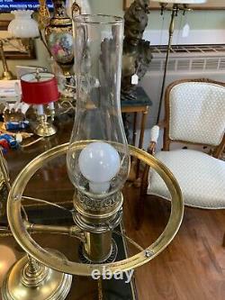 Antique Stern Bros New York Student Oil Lamp Electrified