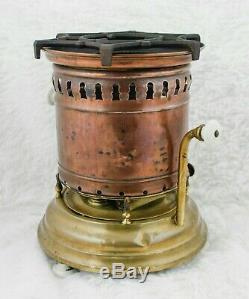 Antique Stove Kerosene 2 burner wick Cooker Heater Oil lamp fuel Brass Copper