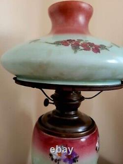 Antique Success Hand Painted Gone With the Wind GWTW Oil Lamp 23 x 12