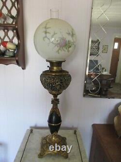 Antique THE B&H Bradley Hubbard Banquet Kerosene Oil Lamp MAJESTIC Pat. 1889