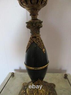 Antique THE B&H Bradley Hubbard Banquet Kerosene Oil Lamp MAJESTIC Pat. 1889