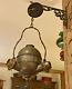 Antique The ANGLE LAMP CO. Tripple Burner Oil/Kerosene Lamp Converted Electric