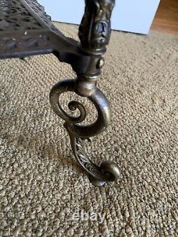 Antique The Rochester Brass and Iron Floor Piano Parlor Oil Lamp