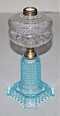 Antique Thousand Eye Mix & Match Blue Kerosene Oil Lamp For #2 Burner