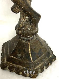 Antique Tibetan Bronze Oil Lamp, Museum Quality! 6, Cast, Snake Handlereal, Gift