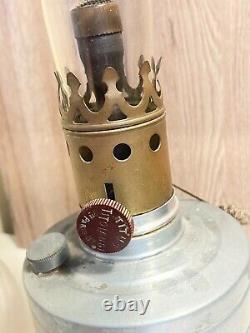 Antique Titus Tito Landi oil lamp with Shade and Chimney